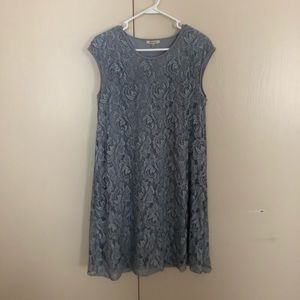 Dusty blue lace dress